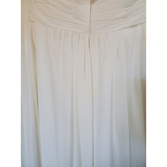 Bill Levkoff Ivory Formal Prom Bridesmaid Chiffon Long Maxi Dress, Size 12 - Picture 12 of 13